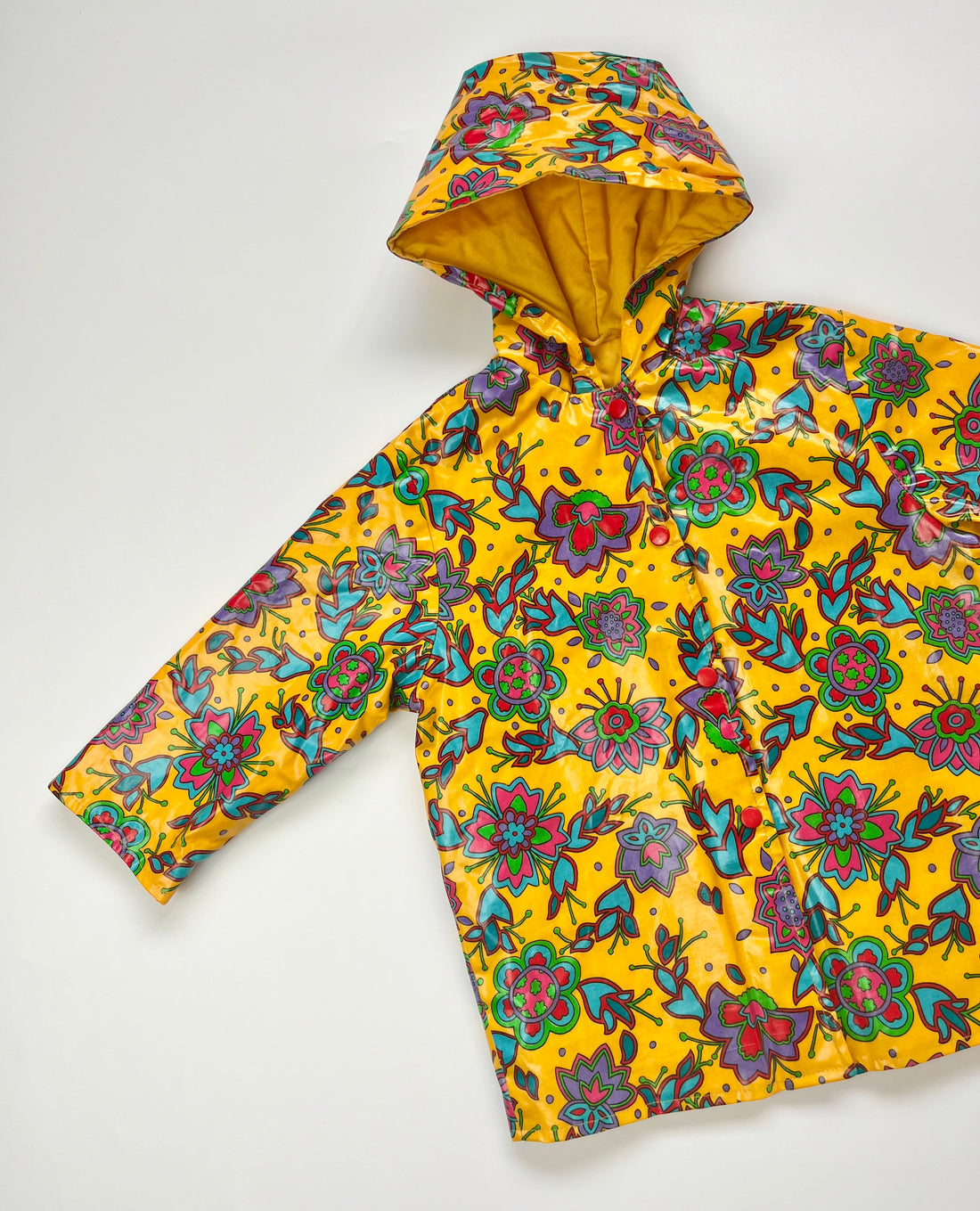 Amazing Vintage St. Michael Yellow Paisley Print Raincoat ~ 18-24 Months