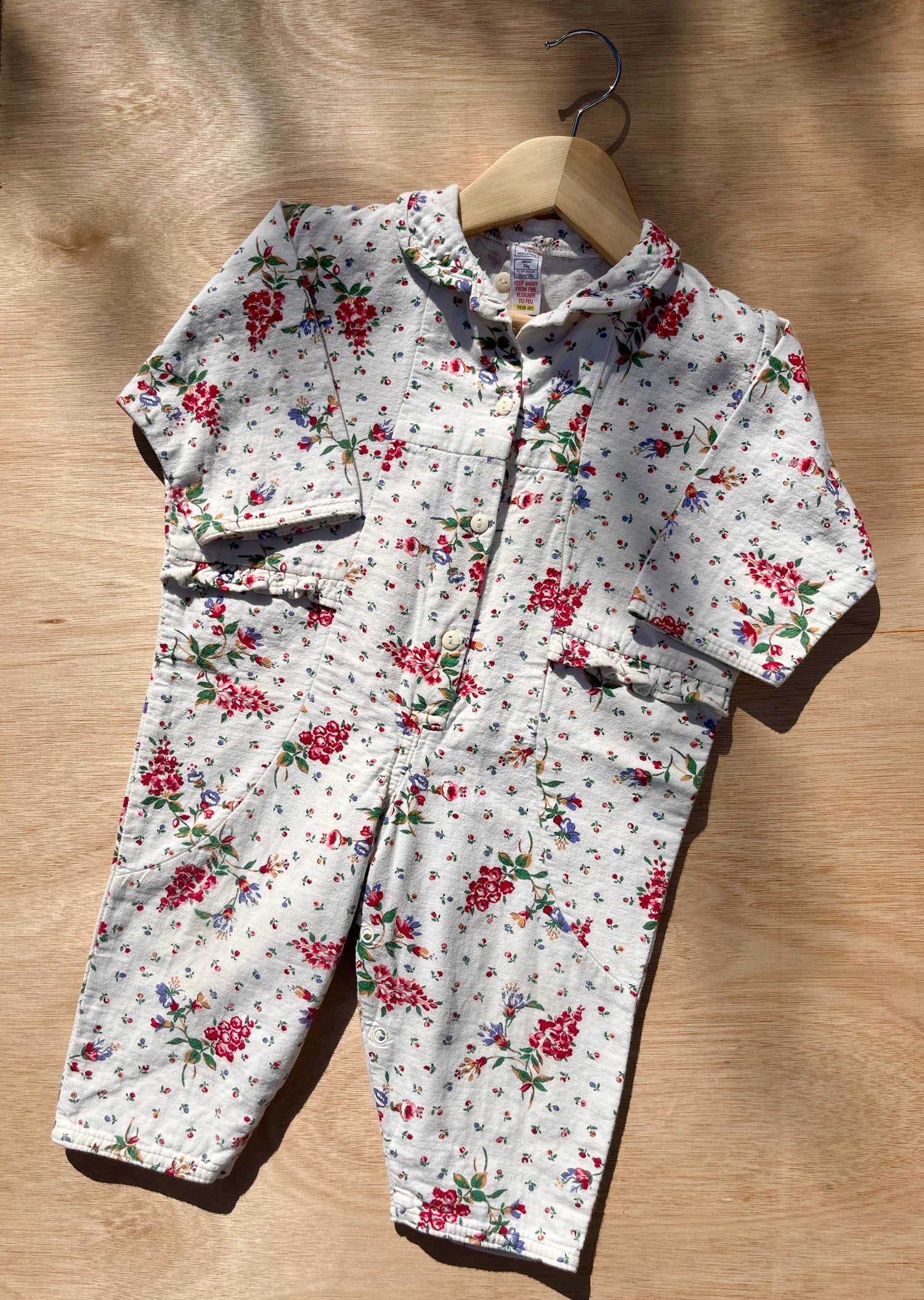 Beautiful Vintage St. Michael Floral Patterned Jersey Jumpsuit ~ 12 Months