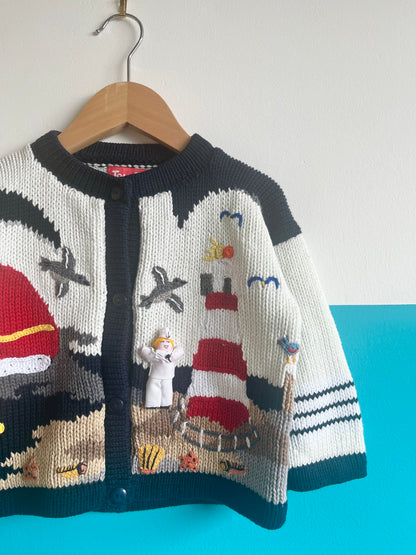Super Special Seaside Themed Vintage Cardigan ~ 2 Years