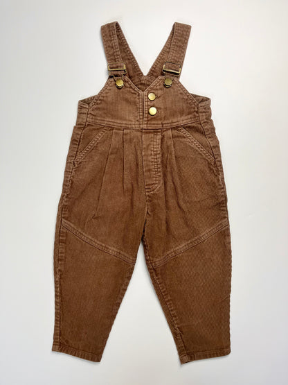 Gorgeous Vintage Brown Cord Dungarees ~ 1-2 Years