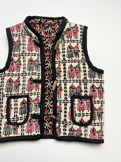 Stunning Vintage Batik Reversible Vest ~ 6 Months