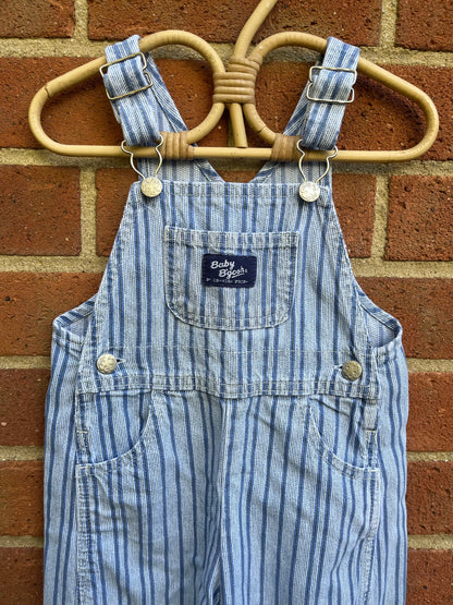 Vintage OshKosh Blue Stripe Dungarees ~ 12-18 Months