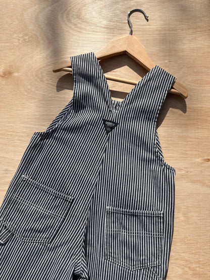 Vintage OshKosh Black &amp; White Hickory Stripe Dungarees ~ 3 Years