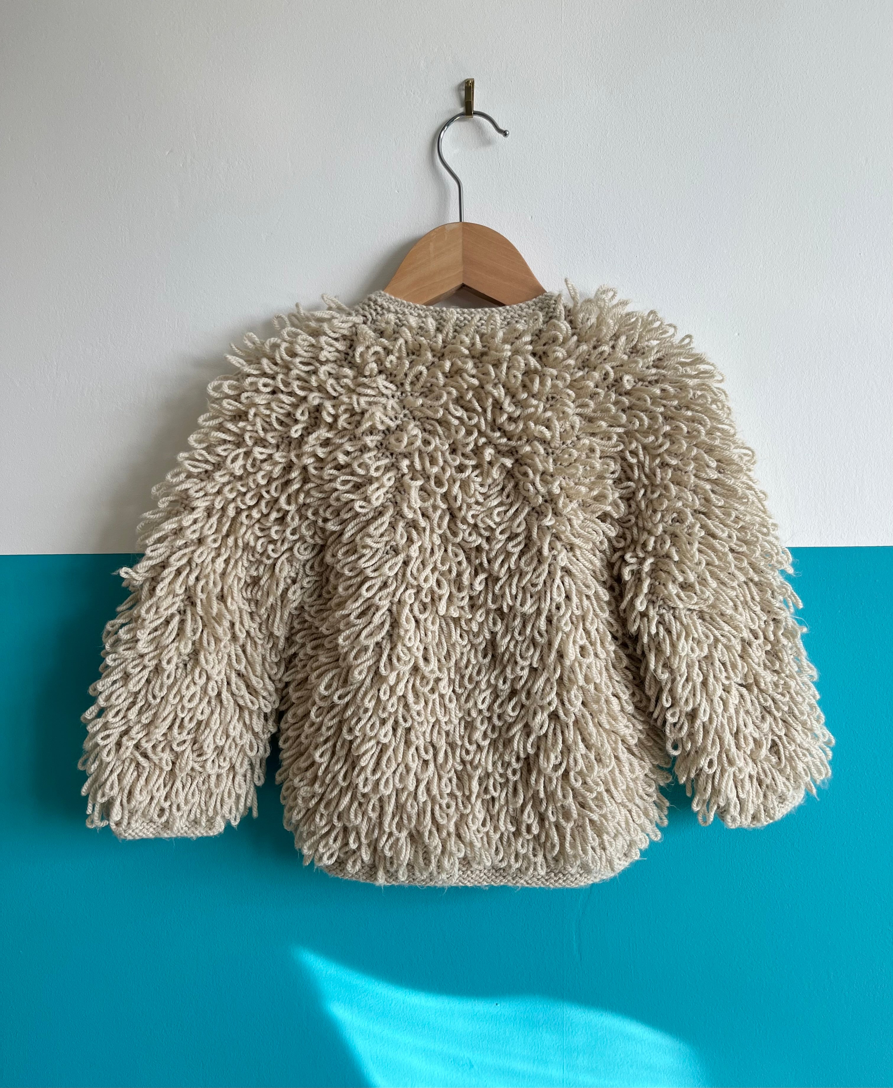 Oatmeal Hand Knitted Loop Cardigan ~ 2 Years