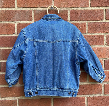 French Vintage Padded/Thick Denim Jacket ~ 4-5 Years