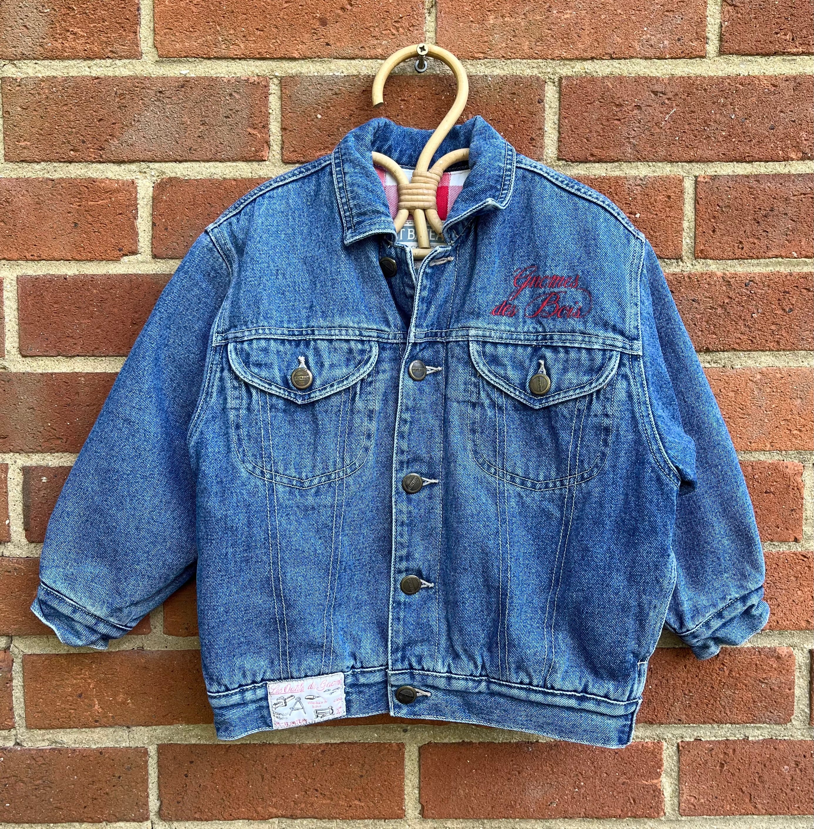 French Vintage Padded/Thick Denim Jacket ~ 4-5 Years