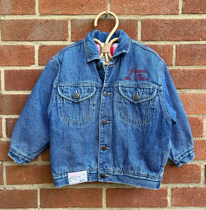 French Vintage Padded/Thick Denim Jacket ~ 4-5 Years