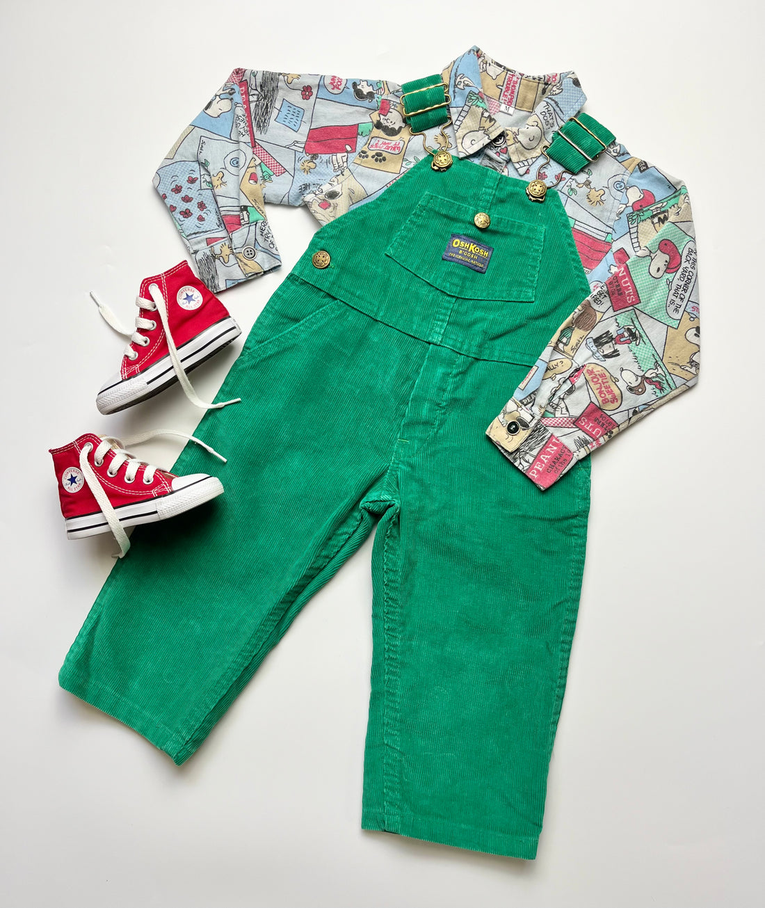 Lush Vintage OshKosh Green Cord Dungarees ~ 18 months