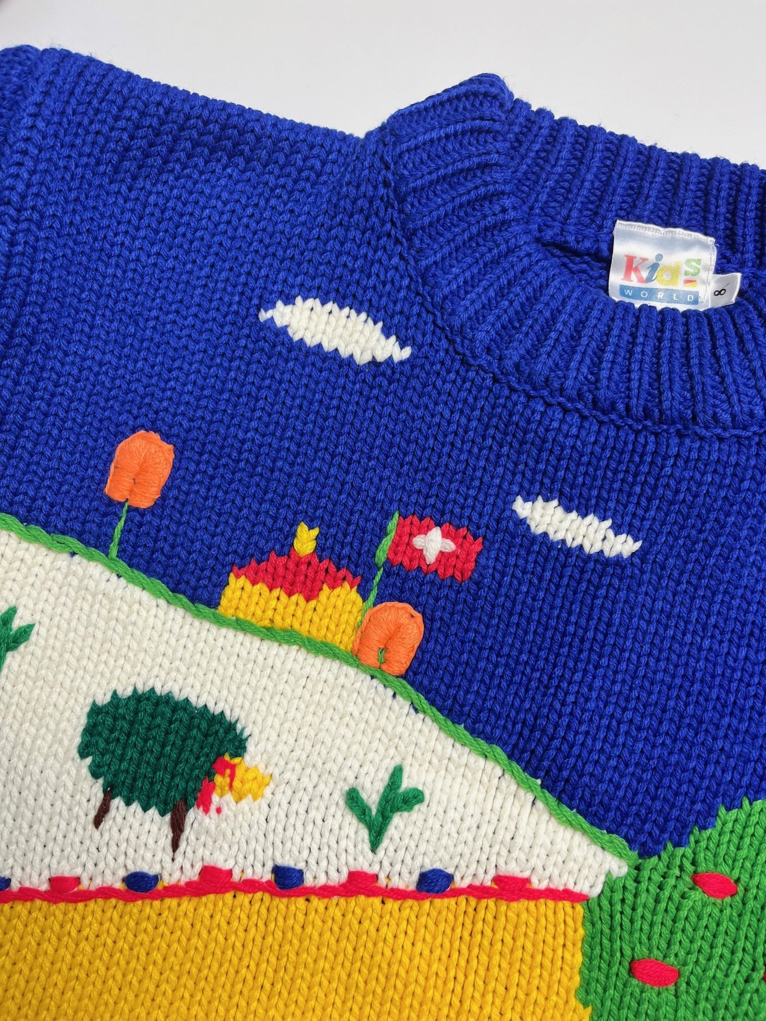 Rare Vintage Swiss Scene Colour Block Jumper ~ 3-4 Years