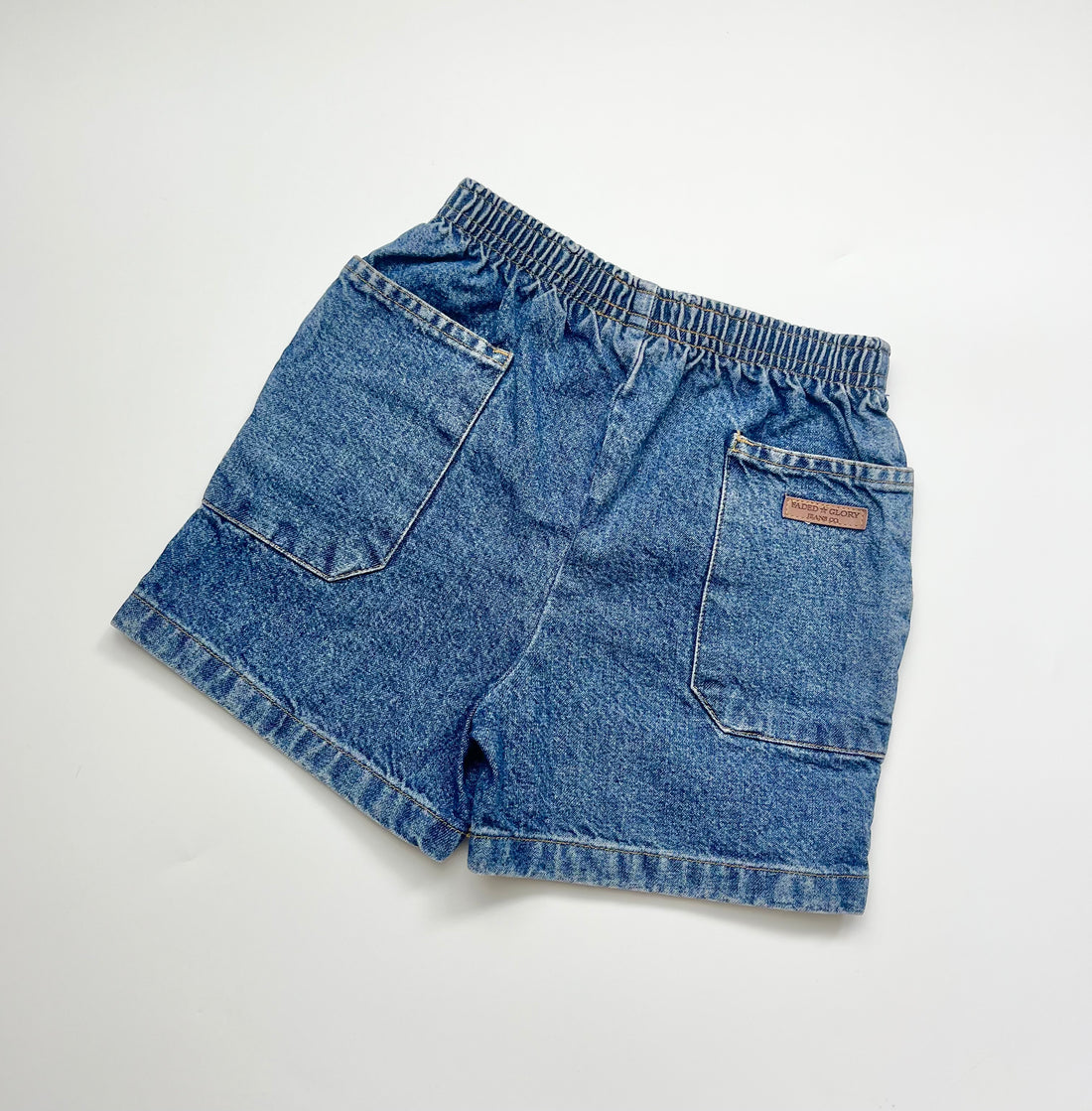 Vintage Mid-Blue Denim Pull-On Shorts ~ 2-4 Years