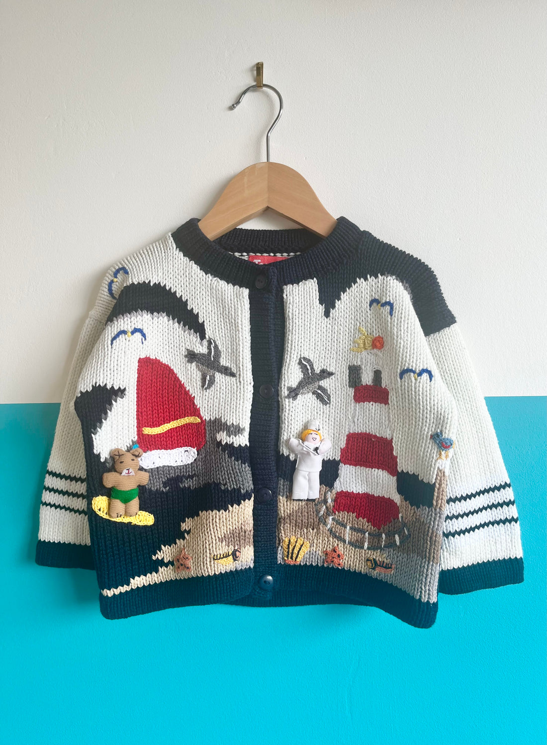Super Special Seaside Themed Vintage Cardigan ~ 2 Years