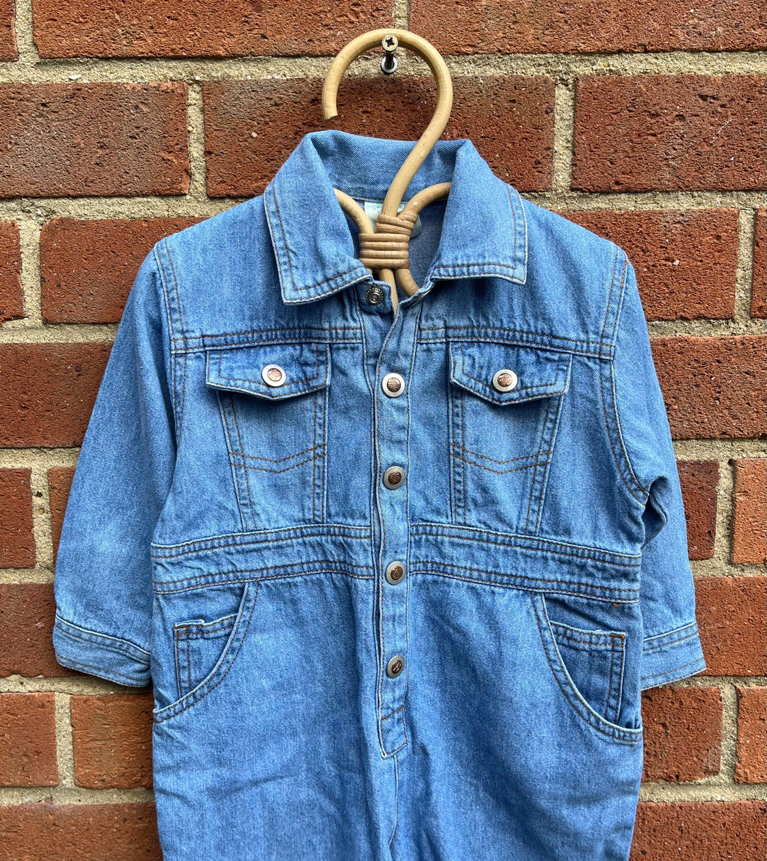 Vintage Light Blue Denim Jumpsuit ~ 12-18 Months