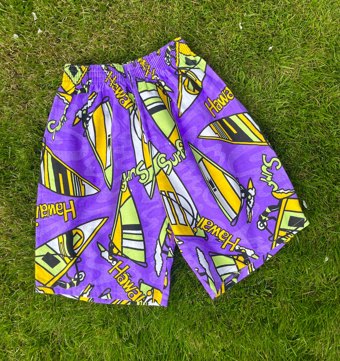 Vintage Deadstock Purple Patterned Surf Shorts ~ 2-4 Years