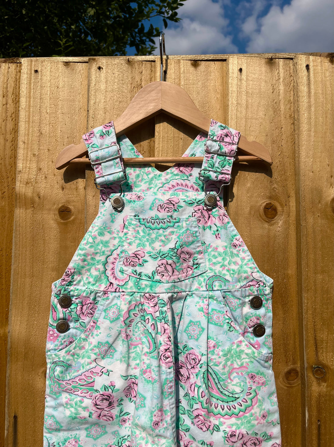 Beautiful Vintage Paisley Print Dungarees ~ 2-3 Years