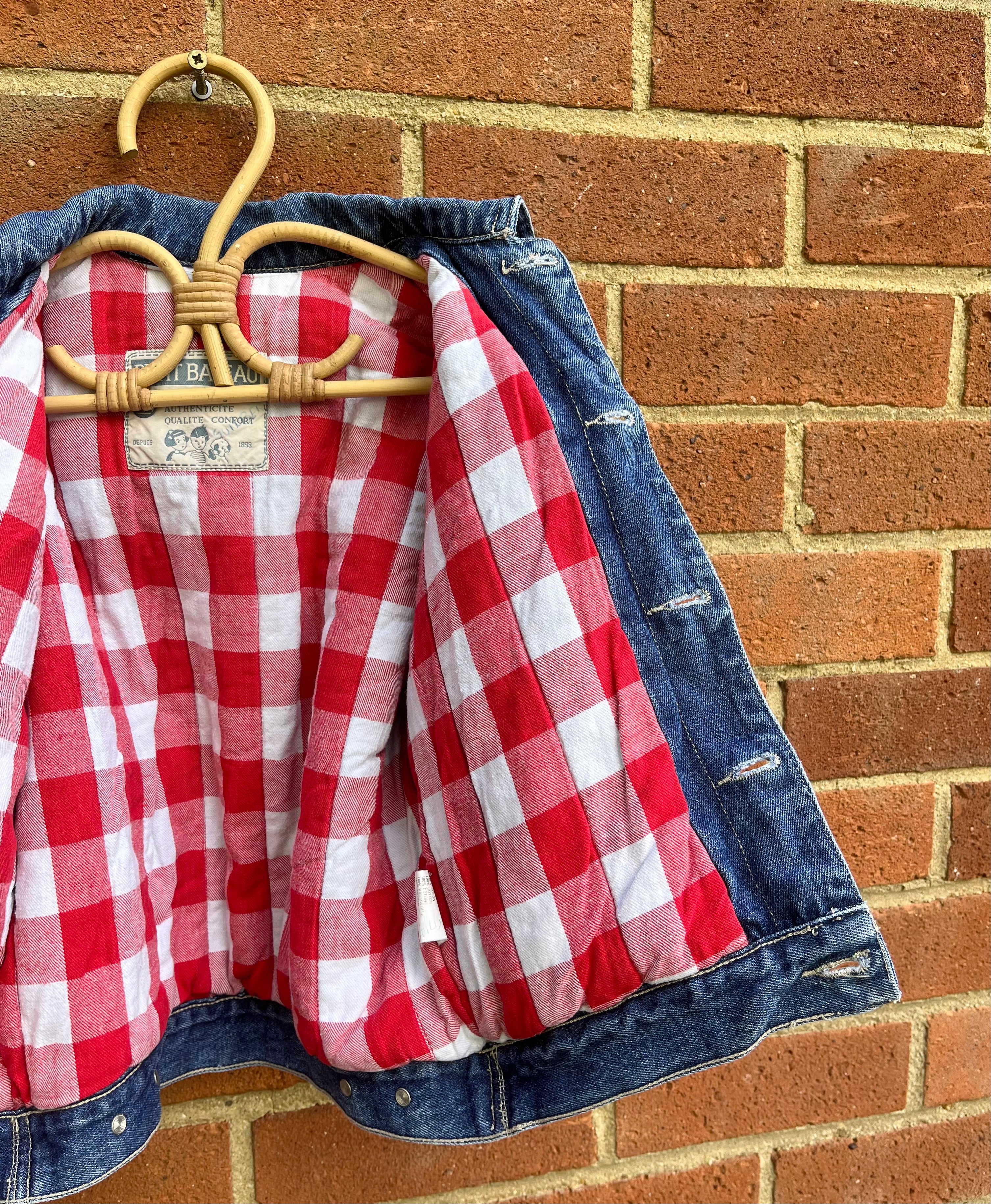 French Vintage Padded/Thick Denim Jacket ~ 4-5 Years