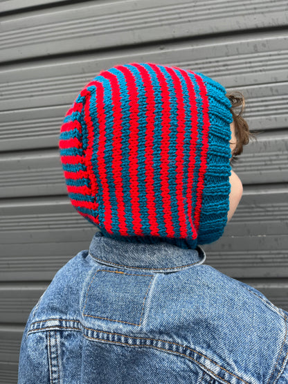 Titchy Kids Hand Knitted Striped Hood