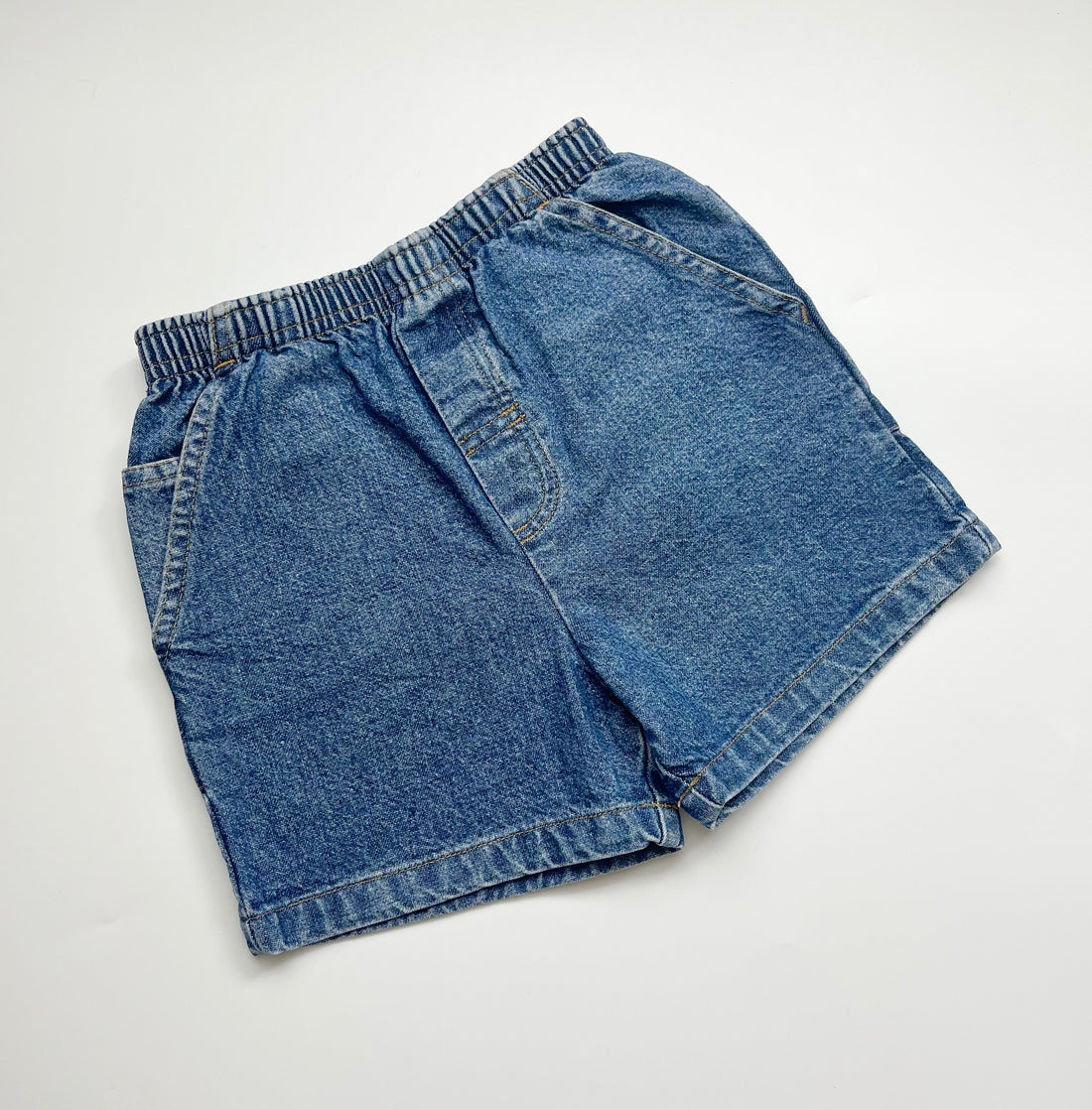Vintage Mid-Blue Denim Pull-On Shorts ~ 2-4 Years