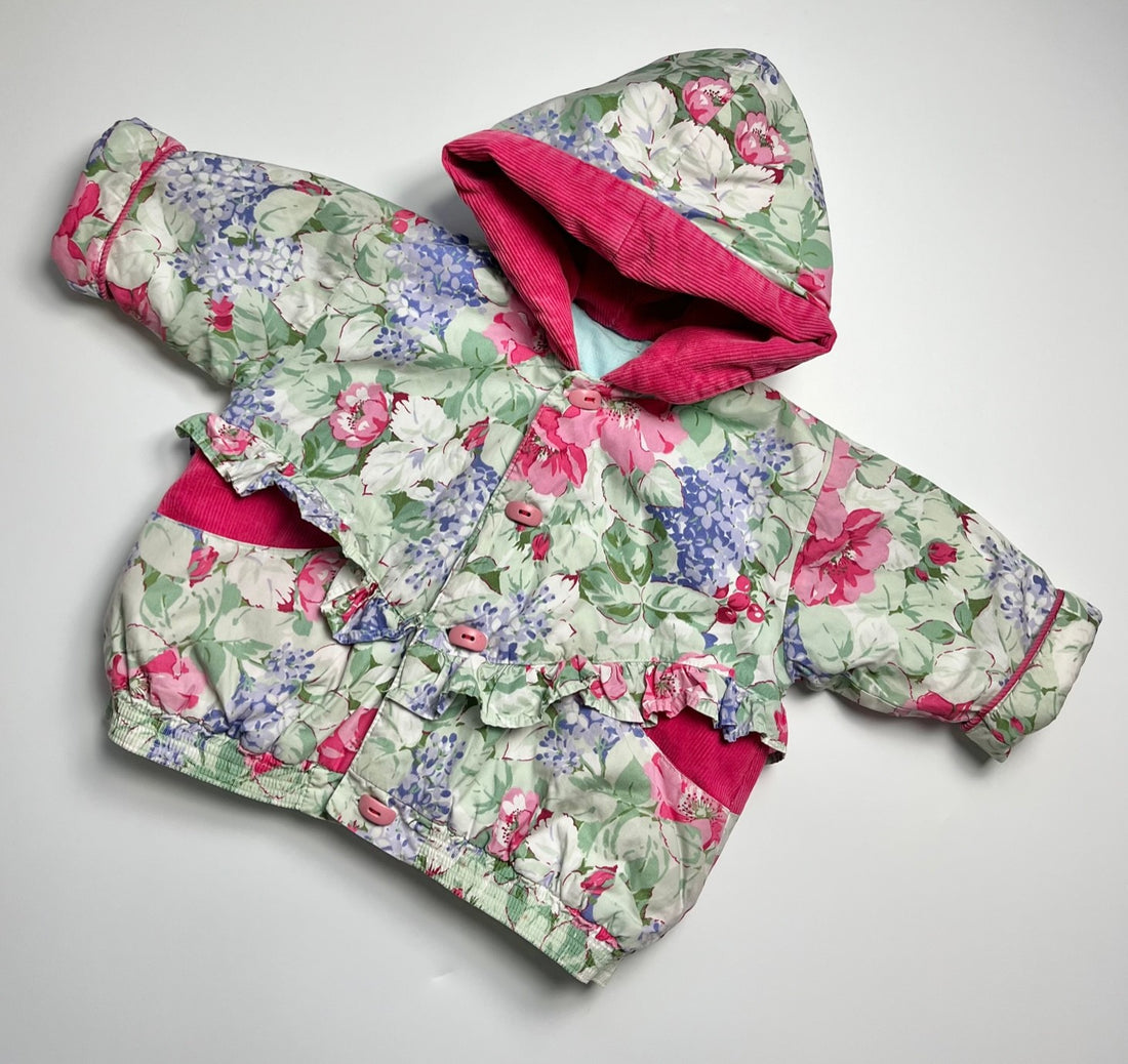 Cute Vintage Floral Padded Coat ~ 12-18 Months