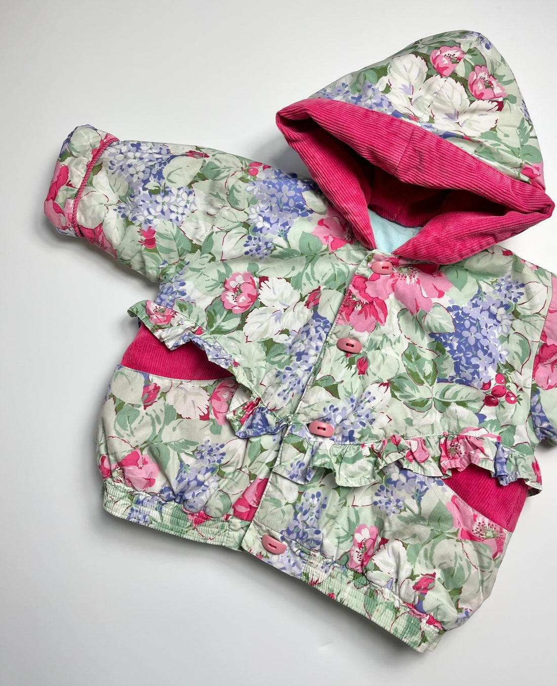 Cute Vintage Floral Padded Coat ~ 12-18 Months