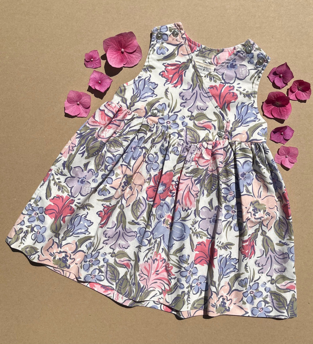 Vintage Laura Ashley Floral Cross-Over Dress ~ 18-24 Months