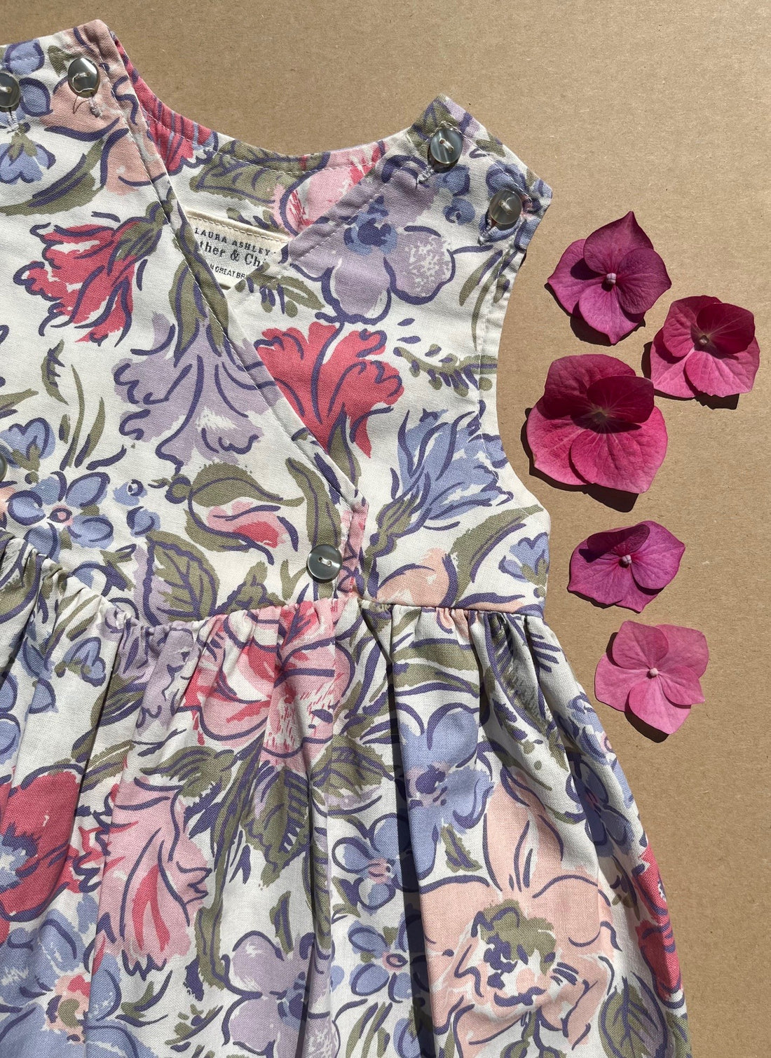Vintage Laura Ashley Floral Cross-Over Dress ~ 18-24 Months