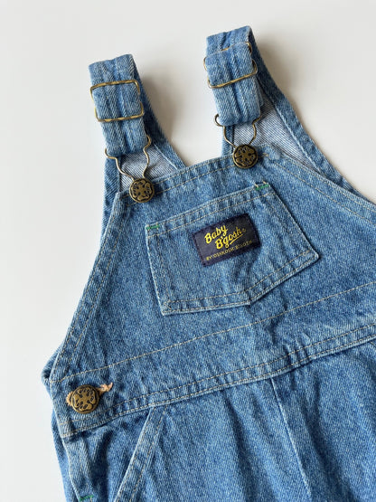 Vintage OshKosh Light Blue Denim Shortalls ~ 9-12 Months