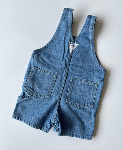Vintage OshKosh Light Blue Denim Shortalls ~ 9-12 Months