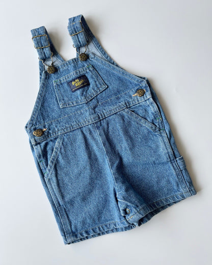 Vintage OshKosh Light Blue Denim Shortalls ~ 9-12 Months
