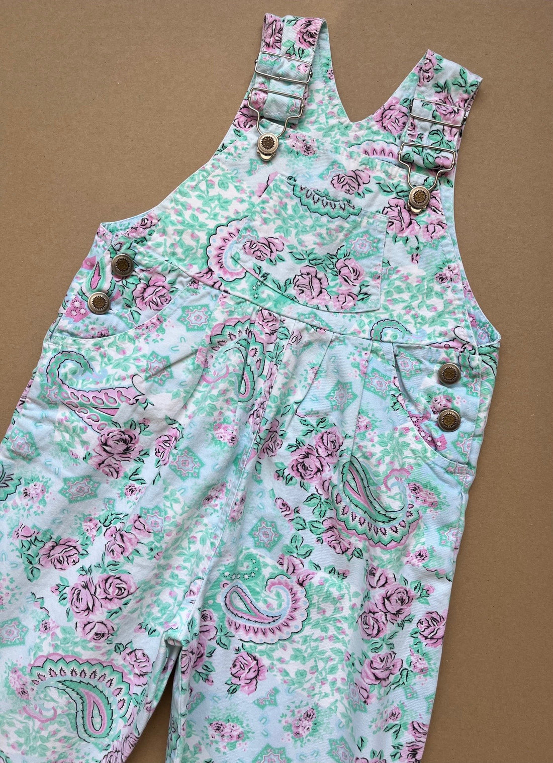 Beautiful Vintage Paisley Print Dungarees ~ 2-3 Years