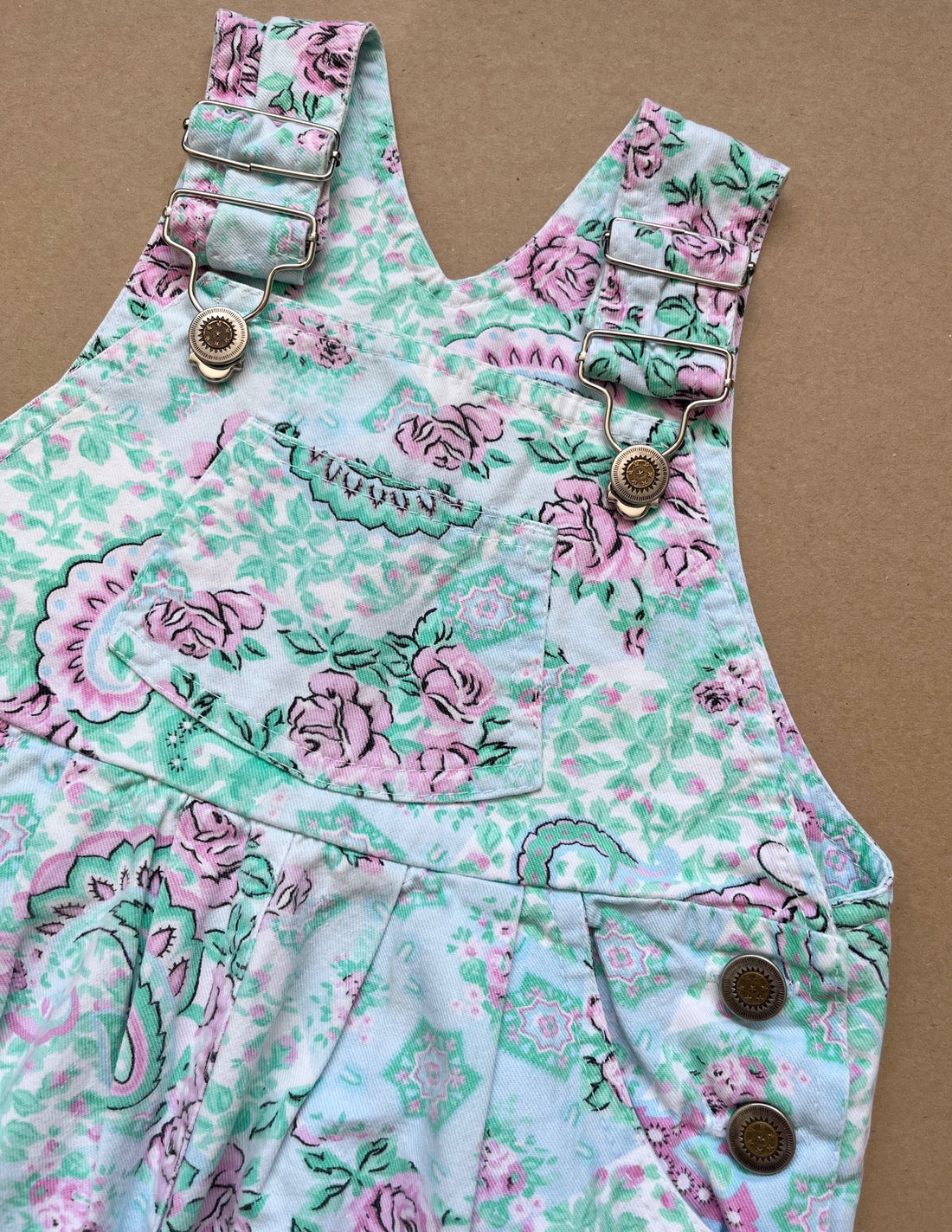 Beautiful Vintage Paisley Print Dungarees ~ 2-3 Years