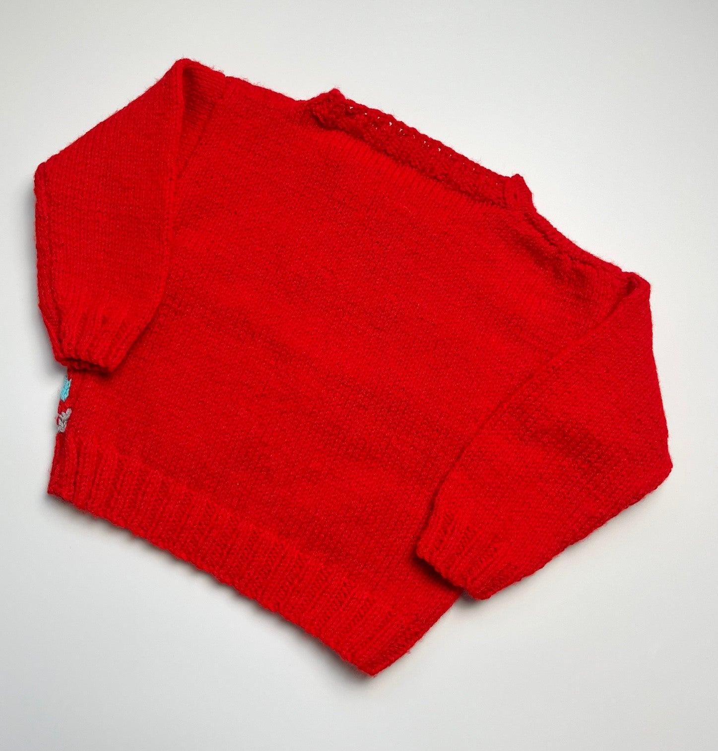 Red Car Design Hand Knitted Jumper ~ 2-3 Years