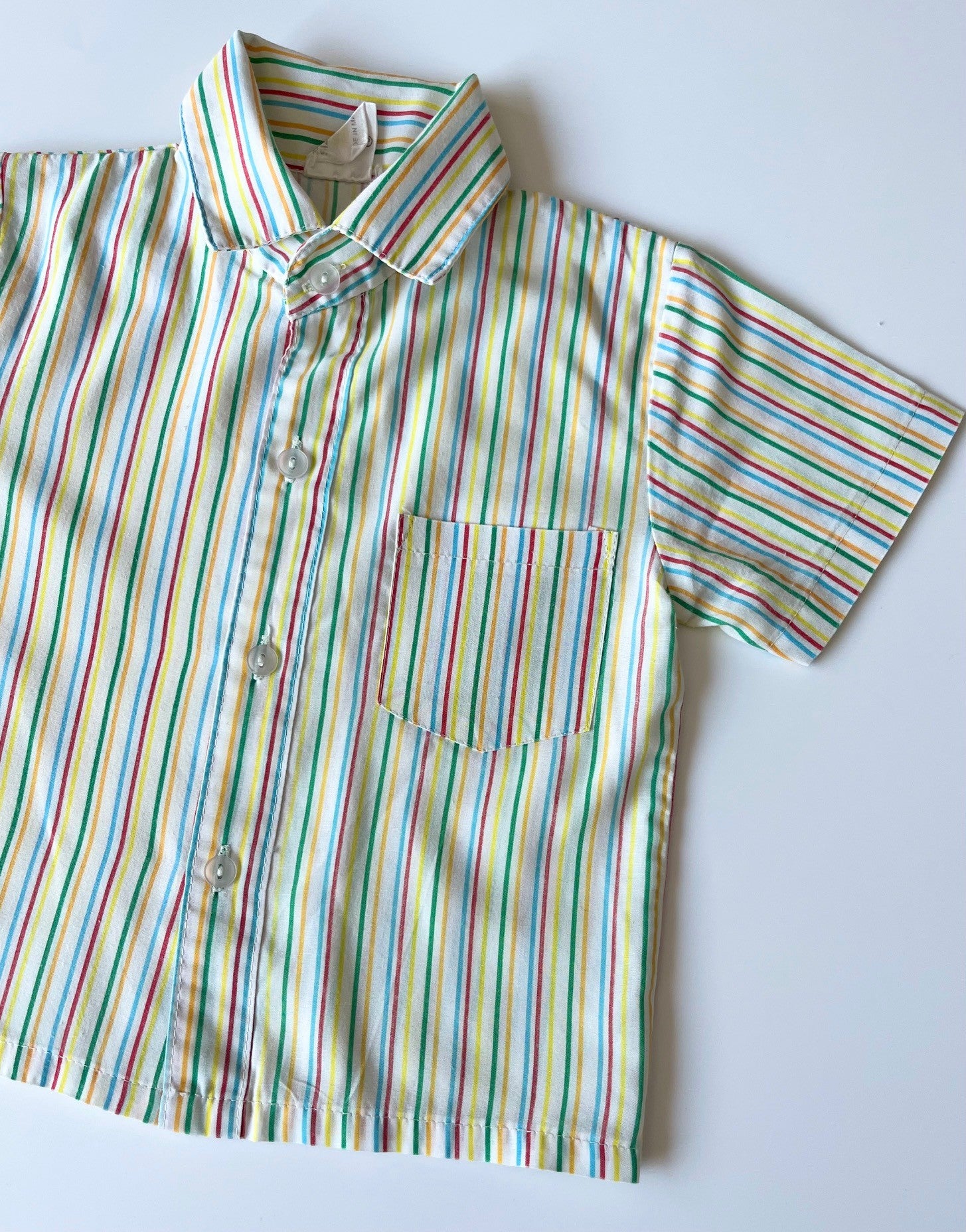 Vintage Multi-Stripe Teeny Tiny Resort Shirt ~ 12 Months