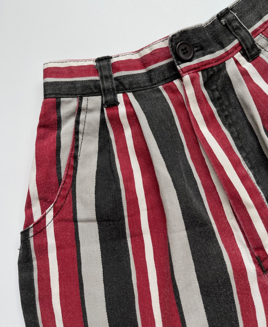 Vintage George Red &amp; Black Striped Cotton Shorts ~ 3-4 Years.