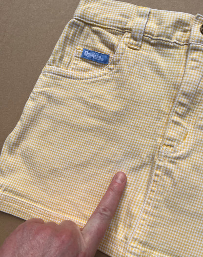 Vintage OshKosh Yellow &amp; White Gingham Skirt ~ 3-4 Years