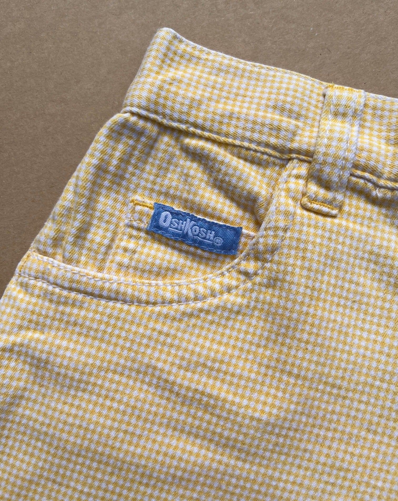 Vintage OshKosh Yellow &amp; White Gingham Skirt ~ 3-4 Years