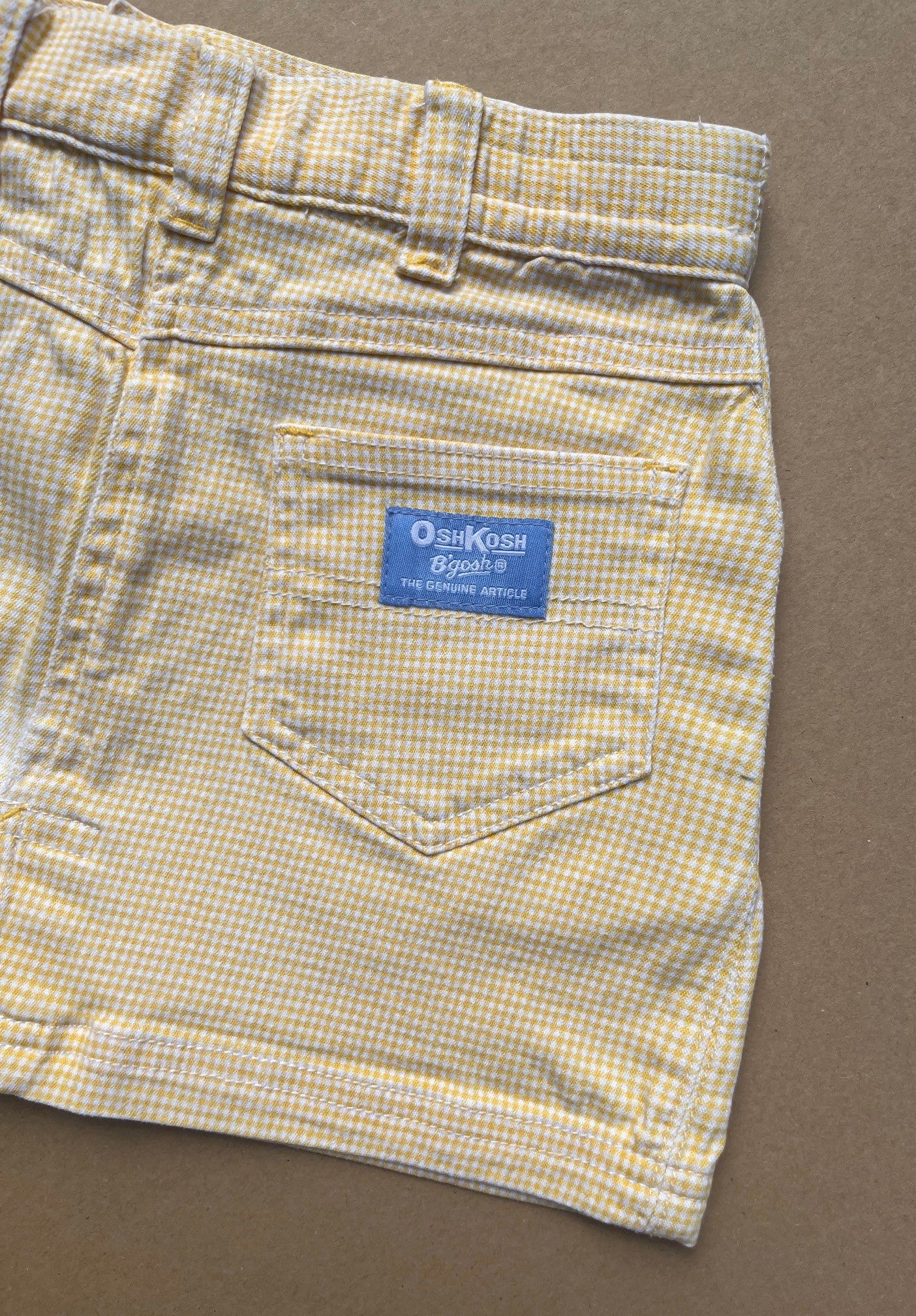 Vintage OshKosh Yellow &amp; White Gingham Skirt ~ 3-4 Years