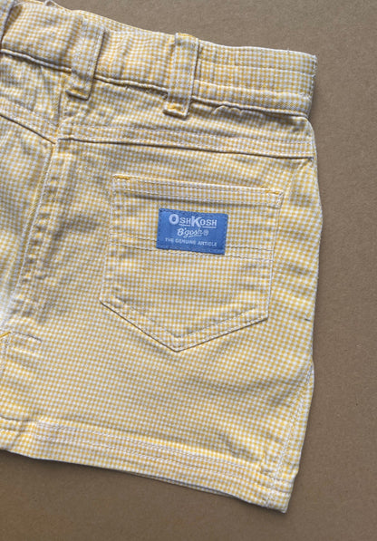 Vintage OshKosh Yellow &amp; White Gingham Skirt ~ 3-4 Years