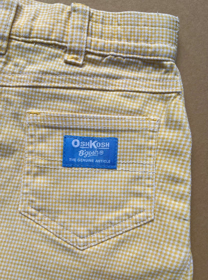Vintage OshKosh Yellow &amp; White Gingham Skirt ~ 3-4 Years