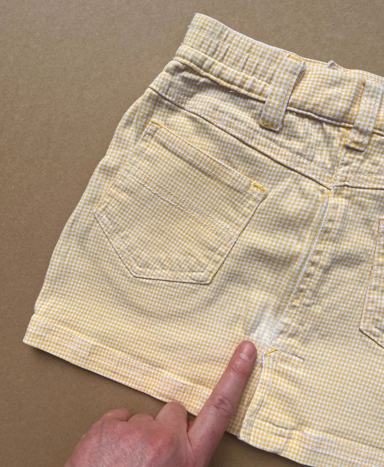Vintage OshKosh Yellow &amp; White Gingham Skirt ~ 3-4 Years