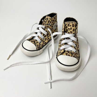 Leopard Print Converse Lace-Up Shoes ~ Infant Size 4