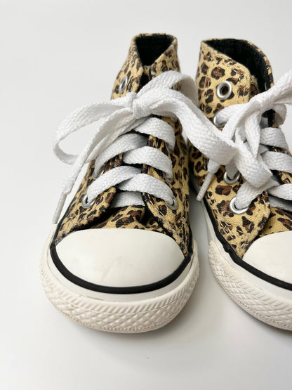 Leopard Print Converse Lace-Up Shoes ~ Infant Size 4