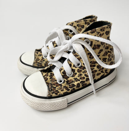 Leopard Print Converse Lace-Up Shoes ~ Infant Size 4