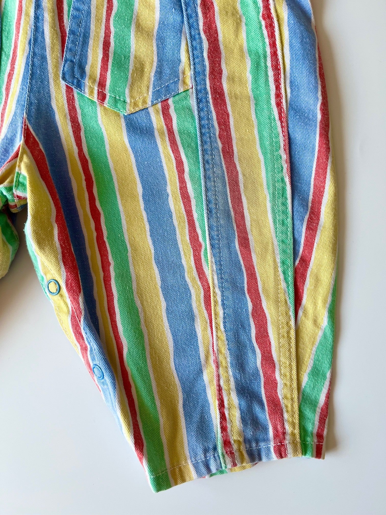 Vintage Ladybird Multi-Stripe Dungarees ~ 12 Months