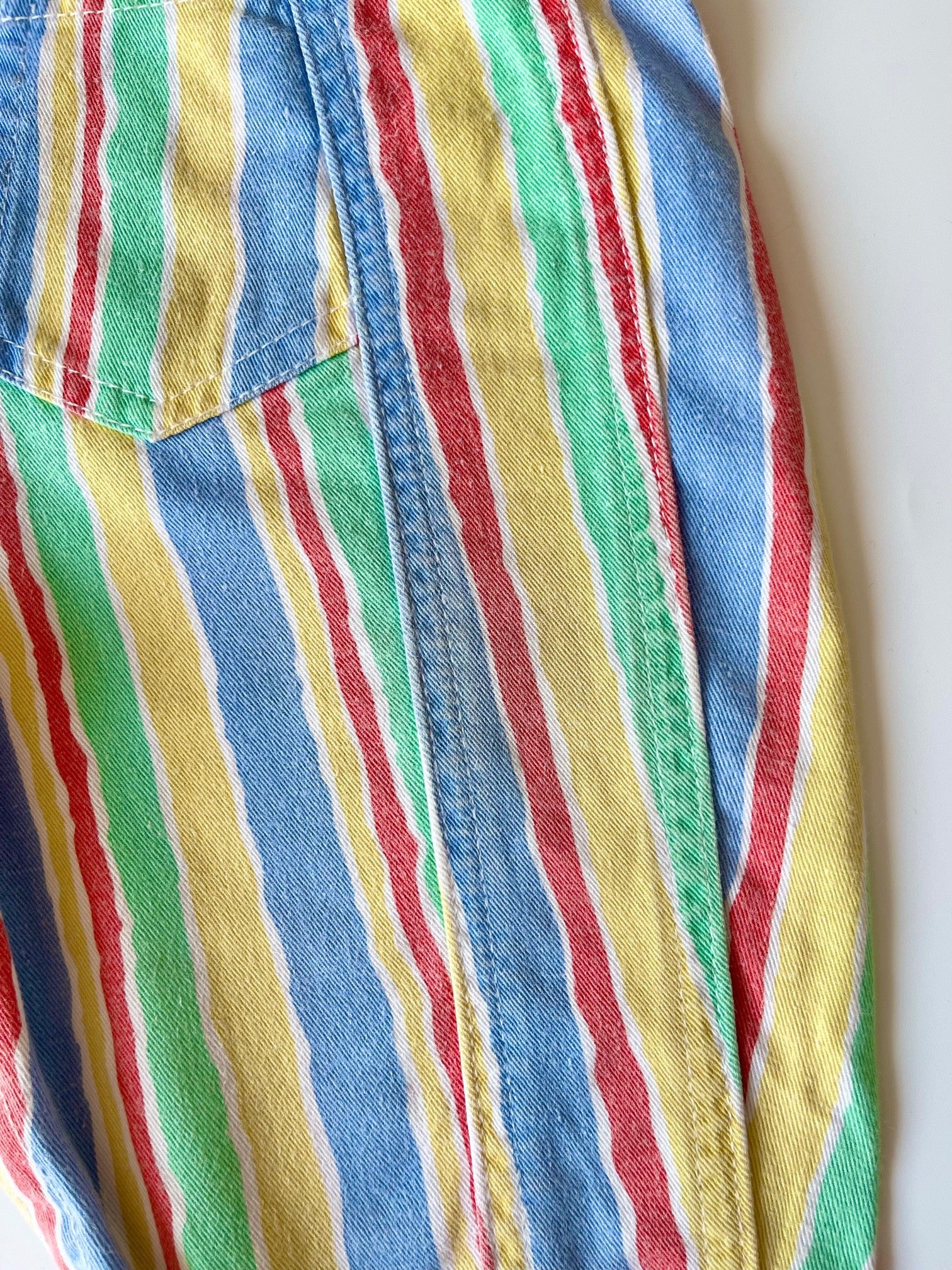 Vintage Ladybird Multi-Stripe Dungarees ~ 12 Months